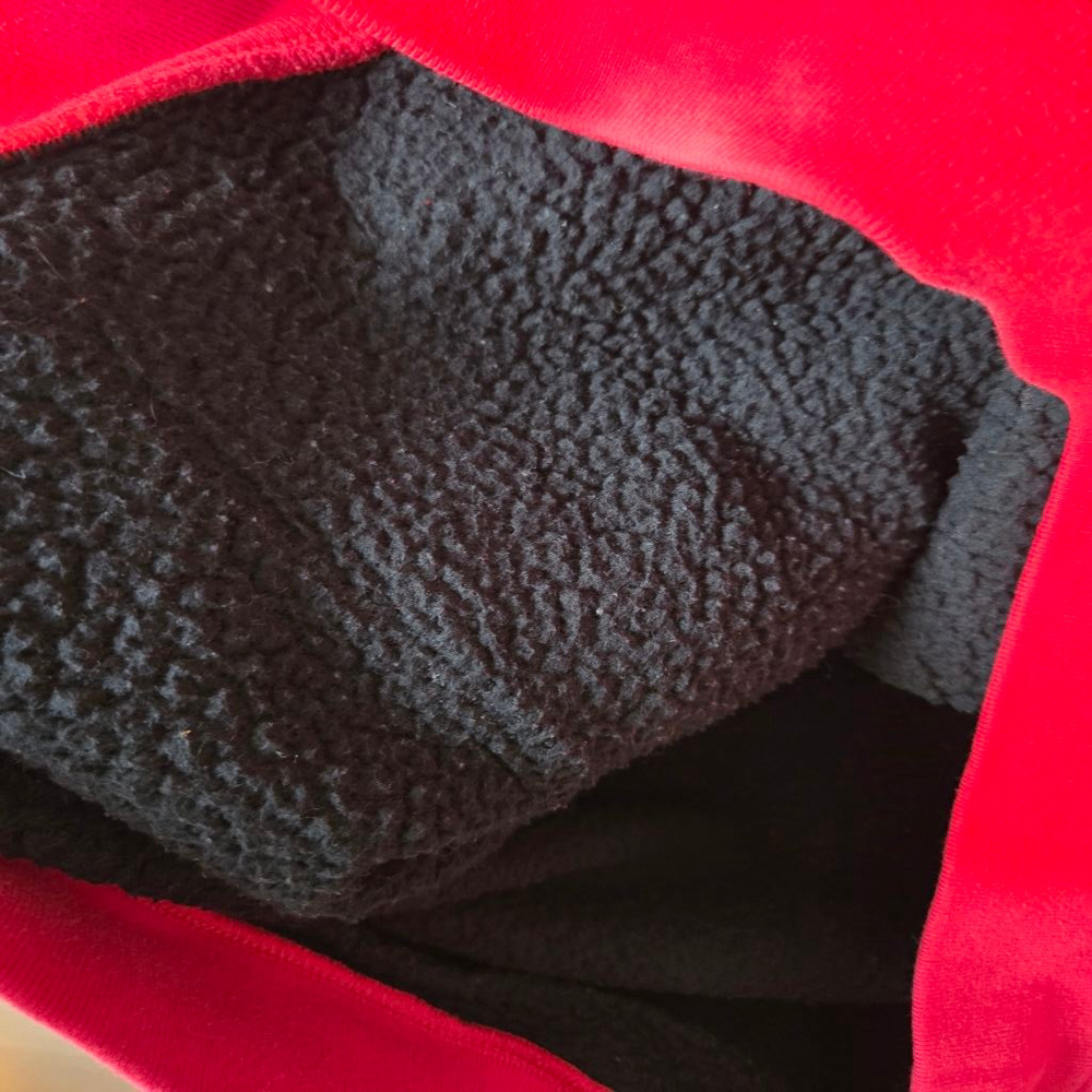 Pink Victoria's Secret Red and Black sherpa pullover cowel drawstring - Picture 9 of 9